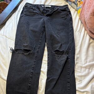 Garage Black Distressed Boyfriend Jeans